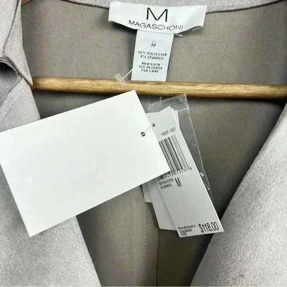 Magaschoni Suede Faux Leather Trench Coat Jacket | Size Medium - Picture 4 of 5